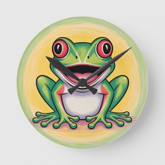 Frog’s Gentle Smile Ronde Klok (Voorkant)