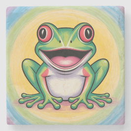 Frog’s Gentle Smile Stenen Onderzetter