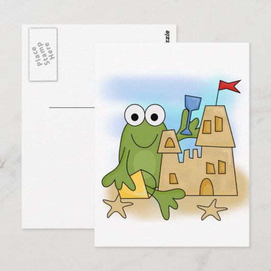 Frog Sand Castle Tshirts en Gifts Briefkaart (Voorkant / Achterkant)