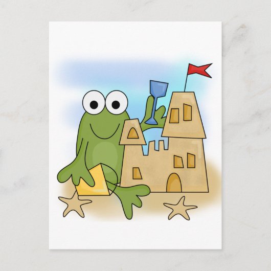 Frog Sand Castle Tshirts en Gifts Briefkaart (Voorkant)