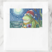 FROG SANTA OP LOG, HOLLIDAY KERST STICKERS Rec. (Tas)