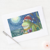 FROG SANTA OP LOG, HOLLIDAY KERST STICKERS Rec. (Envelop)