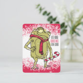 Frog scarf knitting crochet handmade by Christmas Feestdagenkaart (Staand voorkant)