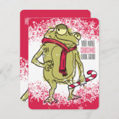 Frog scarf knitting crochet handmade by Christmas Feestdagenkaart (Voorkant / Achterkant)