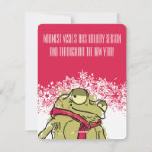 Frog scarf knitting crochet handmade by Christmas Feestdagenkaart (Achterkant)