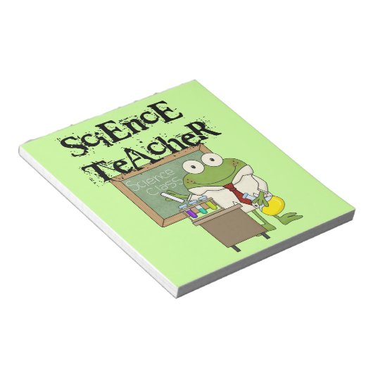 Frog Science Teacher Notitieblok (Schuin)