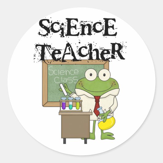 Frog Science Teacher Ronde Sticker (Voorkant)