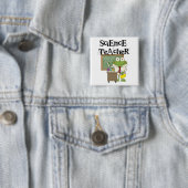 Frog Science Teacher Vierkante Button 5,1 Cm (In situ)