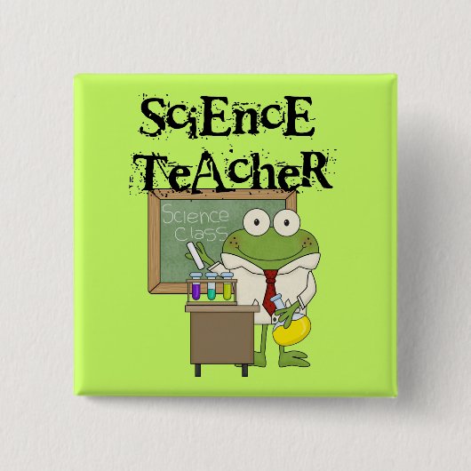 Frog Science Teacher Vierkante Button 5,1 Cm (Voorkant)