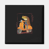 Frog Scooter Mushroom Goblincore Academia Magneet (Voorkant)