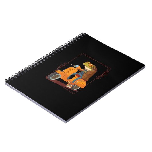 Frog Scooter Mushroom Goblincore Academia Notitieboek (Linkerzijde)