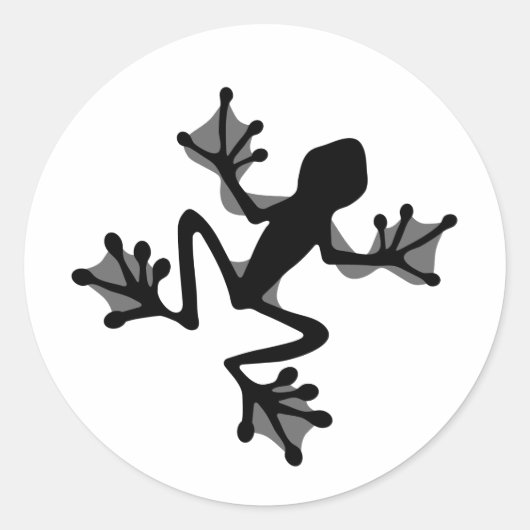 Frog Silhouette Ronde Sticker (Voorkant)