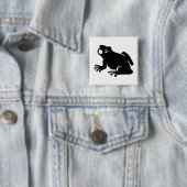 Frog Silhouette Vierkante Button 5,1 Cm (In situ)