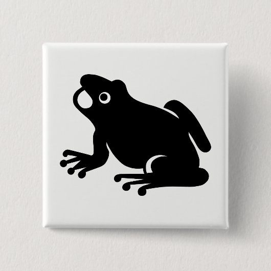 Frog Silhouette Vierkante Button 5,1 Cm (Voorkant)