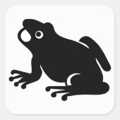 Frog Silhouette Vierkante Sticker (Voorkant)