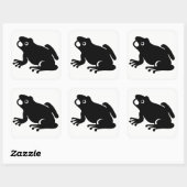 Frog Silhouette Vierkante Sticker (Vel)