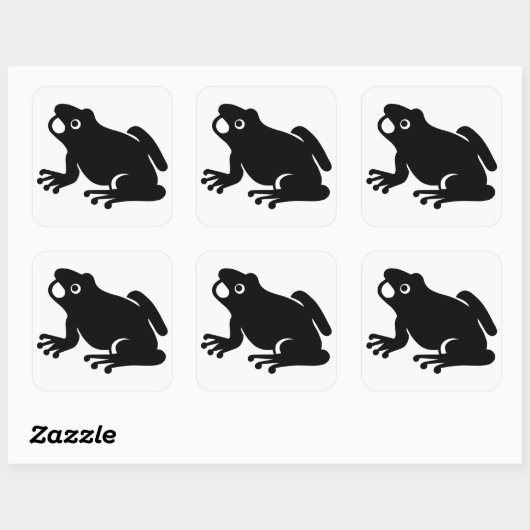 Frog Silhouette Vierkante Sticker (Vel)