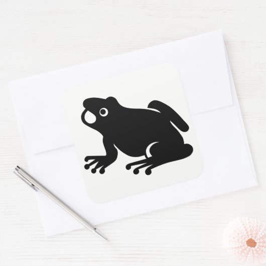 Frog Silhouette Vierkante Sticker (Envelop)
