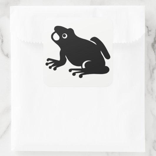 Frog Silhouette Vierkante Sticker (Tas)