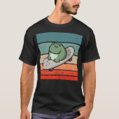 Frog skateboard cartoon chubby happy expression am t-shirt (Voorkant)