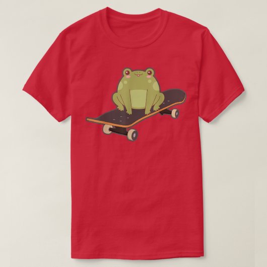 Frog Skateboard Funny Kawaii Toad speelt Japans T-shirt (Design voorkant)