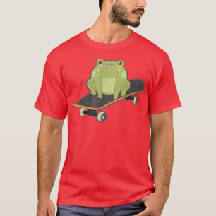 Frog Skateboard Funny Kawaii Toad speelt Japans T-shirt
