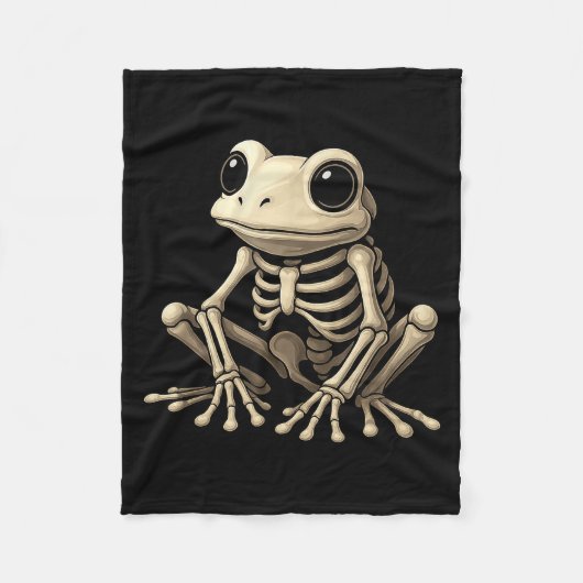 Frog Skeleton Halloween Funny Frog Lover Men Women Fleece Deken (Voorkant)