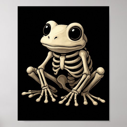 Frog Skeleton Halloween Funny Frog Lover Men Women Poster (Voorkant)