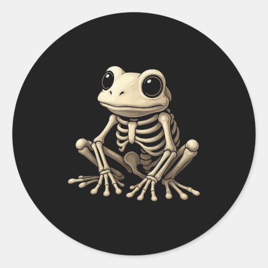 Frog Skeleton Halloween Funny Frog Lover Men Women Ronde Sticker (Voorkant)