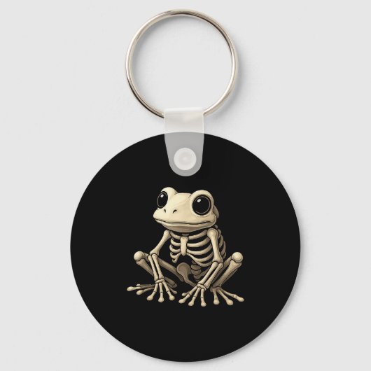 Frog Skeleton Halloween Funny Frog Lover Men Women Sleutelhanger (Voorkant)