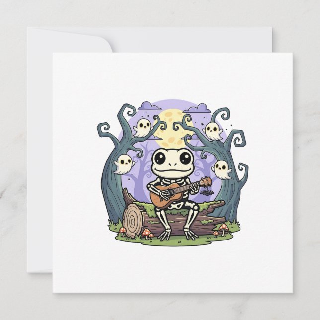 Frog Skeleton Playing Ukulele with Ghosts (Voorkant)