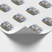 Frog Skeleton Playing Ukulele with Ghosts Cadeaupapier (Hoek)