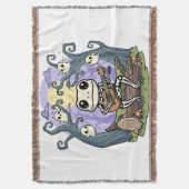 Frog Skeleton Playing Ukulele with Ghosts Deken (Voorkant Verticaal)