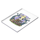 Frog Skeleton Playing Ukulele with Ghosts Notitieboek (Linkerzijde)