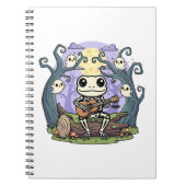 Frog Skeleton Playing Ukulele with Ghosts Notitieboek (Voorkant)