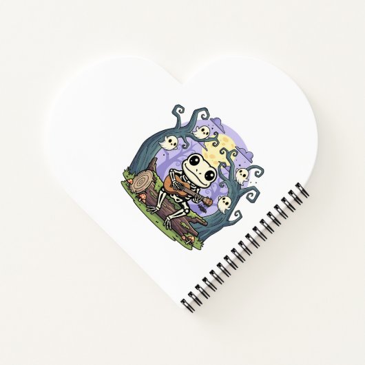 Frog Skeleton Playing Ukulele with Ghosts Notitieboek (Achterkant)