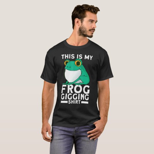 Frog Slayer Bullfrog Hunting Gigging Frogging T-shirt (Voorkant volledig)