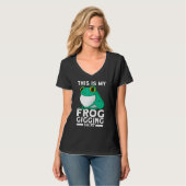 Frog Slayer Bullfrog Hunting Gigging Frogging T-shirt (Voorkant volledig)