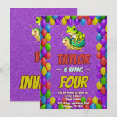 Frog Snail Gepersonaliseerde Verjaardag Nodig Kind Kaart (Voorkant / Achterkant)