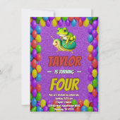 Frog Snail Gepersonaliseerde Verjaardag Nodig Kind Kaart (Voorkant)