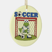 Frog Soccer Goalie T-shirts en cadeautjes Keramisch Ornament (Rechts)