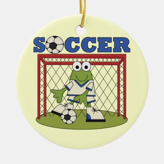 Frog Soccer Goalie T-shirts en cadeautjes Keramisch Ornament (Voorkant)