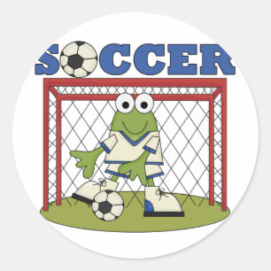 Frog Soccer Goalie Tshirts en Gifts Ronde Sticker