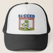 Frog Soccer Goalie Tshirts en Gifts Trucker Pet (Voorkant)
