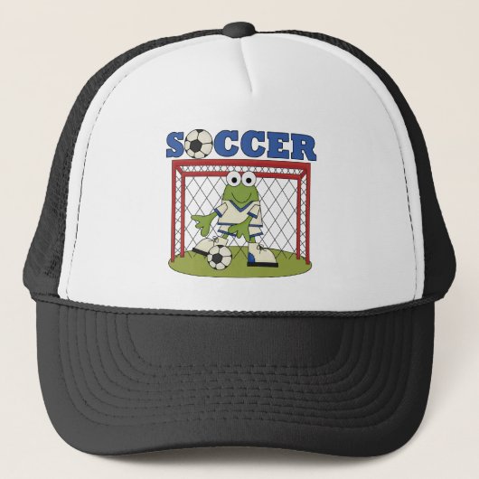 Frog Soccer Goalie Tshirts en Gifts Trucker Pet (Voorkant)