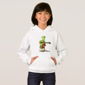 Frog Spelen Gitaar Grappig Kind Hoodie (Voorkant volledig)