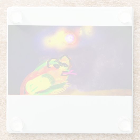 Frog Summer Glazen Onderzetter (Achterkant)