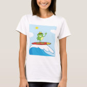Frog Surfing On A Wave T-Shirt (Voorkant)