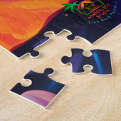 Frog-tastic Dream: de kleurrijke vijver Legpuzzel (Zijkant)