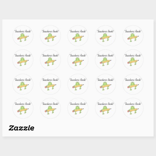Frog Teachers Rock Ronde Sticker (Vel)